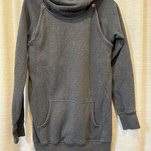 Small Gray Latched Mama Harbor Snap Nursing Pullover Hoodie
